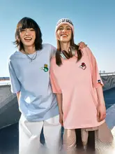 ジャングルトラ デザインのカジュアルカップルTシャツ【花柄・ゆったり・夏用・短袖】