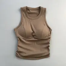 一体型スポーツタンクトップ【女性用・防震機能・ランニング・ヨガ・フィットネス用】