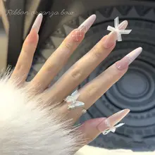 多色装飾用 欧根纱リボンネイルアート【立体布製レースデザイン】