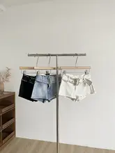 美式デザインのウエストスタッズハイウエストショートパンツ【女性用・スタイリッシュ・足長効果】
