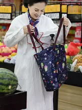 大容量折りたたみショッピングバッグ【エコ布製・防水・旅行用・女性用】