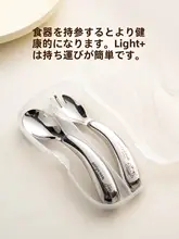 子供用自分で食べるためのスプーン＆フォーク【316Lステンレス製・訓練用・ベビー食器】