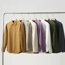 秋冬用カジュアル長袖シャツ【コットンツイル・翻領・ポケット付き】