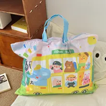 収納バッグ オックスフォード生地 大容量 手提げ 入園準備 幼稚園 保育園 通学用 引越し 衣類収納