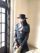 ダッフルコート【ダブルブレスト・ウール混・エレガントデザイン・長め丈】