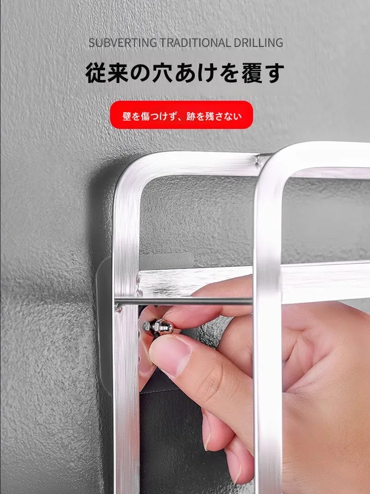 ウォールシェルフに写真を固定するのに、壁を傷つけない方法は？