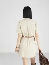 個性的デザインのシャツワンピース【レトロスタイル・カジュアル・短丈】