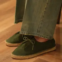 ZEYIMAKE メンズ夏用本革厚底エスパドリーユ【スリッポン・スエード・カジュアル】