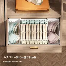 衣類整理ボックス【引き出し式・衣類収納・ソックス・下着用・仕切り付き】