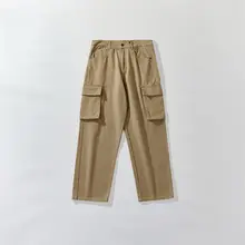斜め織り厚手コットン水洗工装パンツ【メンズ・ルーズフィット・カジュアル・男女兼用】