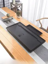 天然ウ金石製茶盤【抽たん収納・水切り機能付き・リビング・オフィス用】