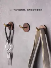 ブラックウォールナット製 強力粘着フック【穴あけ不要・玄関・帽子やバッグの収納に最適】
