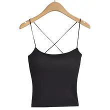 女性用 夏季 ショートキャミソール【クロスバック・タイトフィット・セクシー】