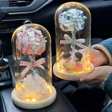 DIY手作りガラスドーム入りのローズブーケ【の花・誕生日プレゼント用・材料キット】