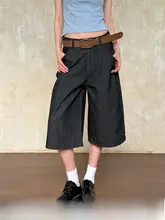 クロップドパンツ レディース 原色デニム ワイド ストレート ルーズ ヴィンテージ 夏