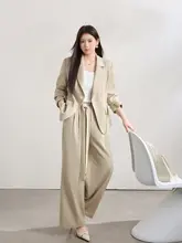 通勤向け大きいサイズのスーツジャケットとワイドパンツ【ウエストシェイ  プ・シンプルデザイン】（セットアップ対応）