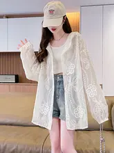 新中式 シフォン UVカットカーディガン【夏用・薄手・透け感あり】