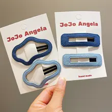 ヘアアクセサリー ベビーピン ヘアクリップ キッズ ガールズ ベビー デニム 星 雲 前髪留め サイドクリップ 「JoJo」