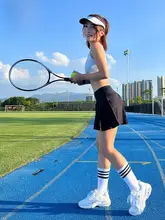 速乾・通気性に優れたデザイン！ポケット付きスポーツスカート【ダンス・ランニング・バドミ  ントン・テニス用】
