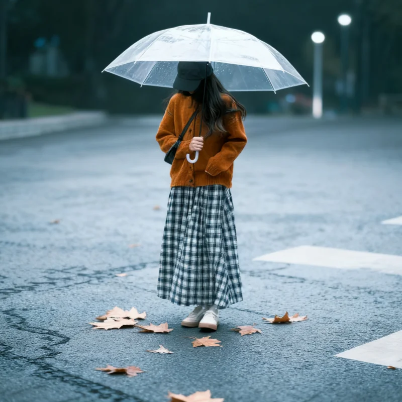 透明な長柄雨傘【手動・男女兼用・高いデザイン性】