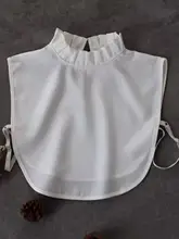 可愛らしい白色のハイネックフリル付きチュニック【チュール素材・秋冬用】