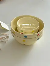 かわいいドット柄の陶器製ボウル【ご飯・スープ・麺用】