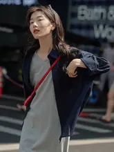 デザイン性のある長袖シャツジャケット【シンプル・春用・ゆったりシルエット・韓国風】