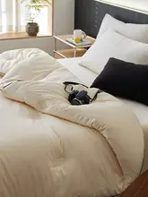 極上の柔らかさのリネン混大豆繊維ベッドカバー【おしゃれな猫デザイン・冬用】