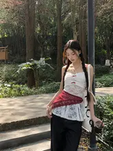 レースデザインの女性用キャミソール【夏用・フレンチスタイル・ノースリーブ・セクシー】