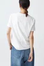 IACHOE 長綿コットン ラウンドネック短袖Tシャツ【夏用・分割デザイン・肌触りの良い素材】