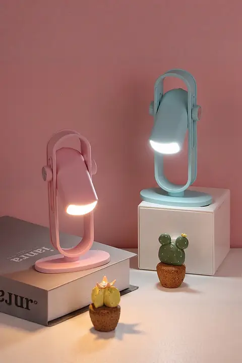 シンプルな楕円形の多機能充電式テーブルランプ【回転式・ミニナイトライト・目に優しいデザイン】