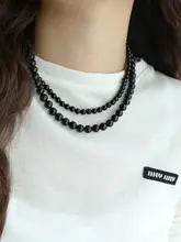 天然の黒瑪瑙と純銀製ネックレス【シンプルで大人の女性にぴったり】
