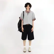 春夏用ショートスリーブポロシャツ【レッドチェック・アメリカンヴィンテージ・デザイン感】（セットアップ対応）