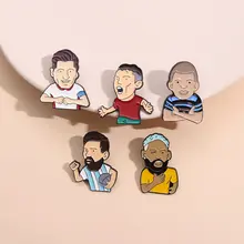 可愛いカートゥーンワールドカップ選手のメタルブローチ【男女兼用・学生向け・服やバッグのアクセサ  リー】