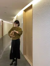 クレイブルーのラウンドネックヴィンテージニット【オーストラリアメリノウール・レトロスタイル】