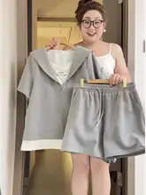 フィットのスポーツウエア【夏用・フード付きトップス・ワイドレッグショートパンツ・体型カバー】（セットアップ対応）