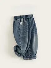 子供用レトロストリートスタイルのカジュアルデニムパンツ【シンプルで使いやすい・ストレートパンツ】（セットアップ対応）