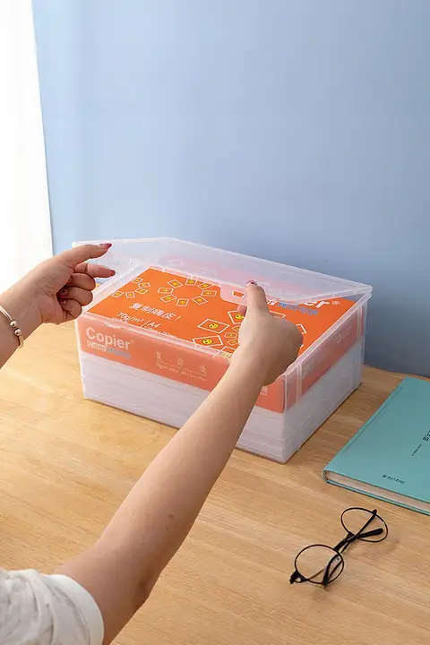 A4用ファイル収納ボックス【透明・オフィス・家庭用・書類整理用】