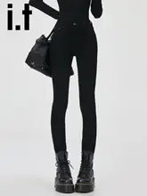 ブラックハイウエストストレッチジーンズ【タイトフィット・スキニーパンツ・女性用】