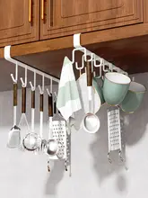 穴あけ不要！キッチン用フックラック【スプーンやシャベルをかけられる収納】