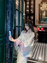 重工刺繍の真 silk 外套【国風・半透明・レトロデザイン】