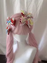 ストロベリー刺繍リボン付きヘアクリップ【ブルー・ホワイト・レッド・田園風】（セットアップ対応）