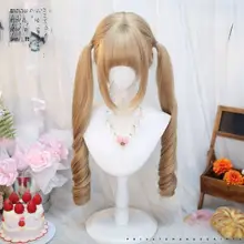 ロリータ風 キャラクター用ツインテールウィッグ【フルカバー・かわいらしいデザイン】