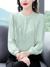 夏のシフォン長袖ブラウス【ゆったりシルエット・スタイリッシュデザイン】