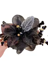 スターモチーフのオーガンジーヘアゴム【女性用・ポニーテール・お団子アレンジ】