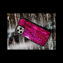 スマホケース マザーオブパール 偏光 ソフトケース 全面保護 ピンクパープル ヴィンテージ ペア iPhone対応