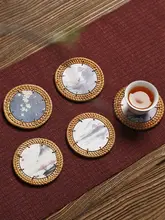 竹編み茶杯用コースター【禅スタイル・手作り・ベトナム製】