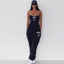 BADBLOOD ストライプデザインのセクシーキャミソールスイムウェア【露背・刺繍・夏用】