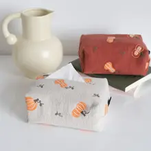 布製ティッシュボックス【日本風・刺繍・小花デザイン】