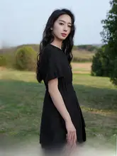 ランジェリー天絲素材のエレガントなロングドレス【ウエストシェイプ・夏用・フレンチスタイル】